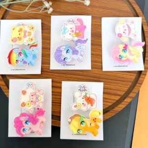 Cartoon Unicorn Light Hair Clips Combo