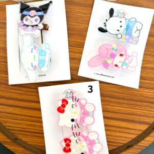 Kuromi Kitty Light Hair Clips Combo