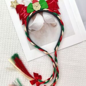 Santa Sparkle Braided Christmas Headband