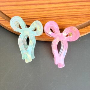 Bow Marble Hair Claw