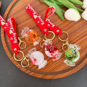 Christmas Candy Water Keychain