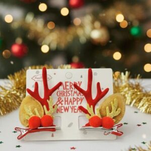 Christmas Reindeer Antler Hair Clips Pair