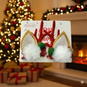 Christmas Reindeer Antler Hair Clips Pair