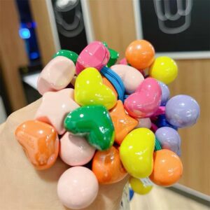 Colorful Candy Heart wraparound Hairties (Pack of 2)