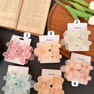 Pastel Flower Hair Claws Combo (Pack of 3)