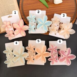 Pastel Flower Hair Claws Combo