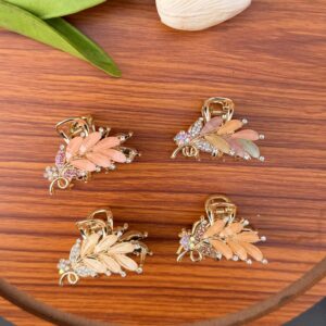 Zaya Anti Tarnish Metal Leaf Hair Claw (5 CM)