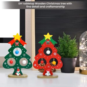 Mini Wooden Christmas Tree Decor (9x14cm)