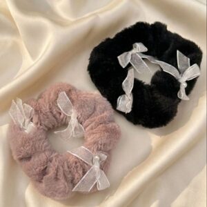 Furry Large Bow Hairties (Pack of 2)