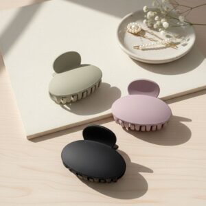 Oval Matte Finish Hair Claws (Pack of 3)