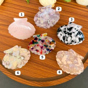 Marble Printed Shell Acrylic Hair Claw