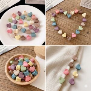 Pastel Mini Heart Hair Claws Set (Pack of 30)