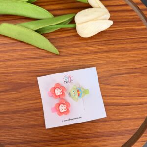 Cartoon Mini Hair Clips Card
