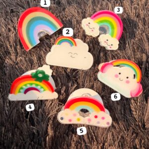 Rainbow Acrylic Hair Claw