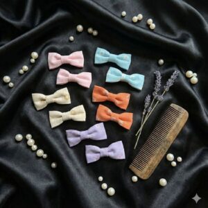 Fabric Hair Bows Set (Pack of 10)