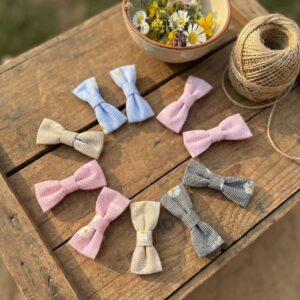 Polka dot Fabric Hair Bows Set (Pack of 10)