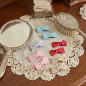 Polka dot Fabric Hair Bows Set (Pack of 10)