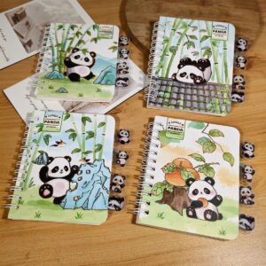 Panda Spiral Diary with Bookmarks (Size 8.7x11.3 cm)