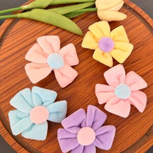 Velvet Flower Hair Clips (Pack of 5)