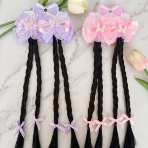 Butterfly Tasseled Hair Bow Clips Pair