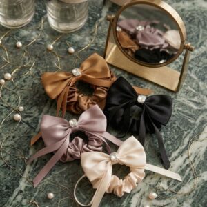 Satin Bow Scrunchies (Pack of 4)