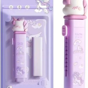 Unicorn Retractable Push Eraser with refill