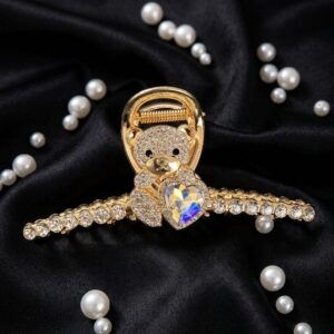 Embellished Teddy Metal Hair Claw