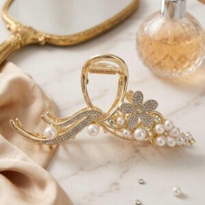 Embellished Flower Metal Hair Claw