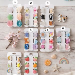 Mini Cartoon Hair Claws (Pack of 6)