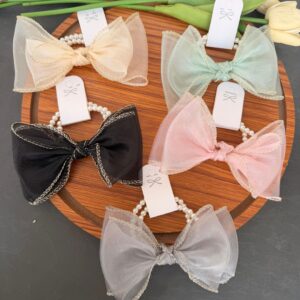 Pearl Bow Hairties