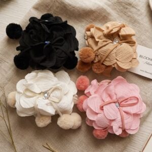 Pompom Bow Hair Claw
