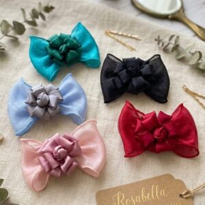 Korean Rose Bow Clip