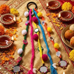 Navratri tasseled Hairties